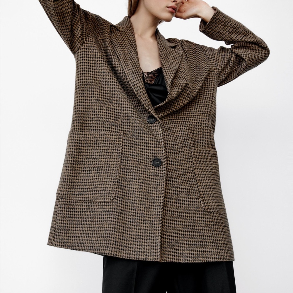 Zara houndstooth coat